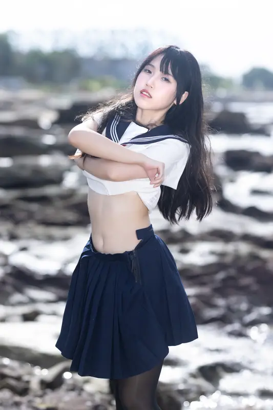 不呆猫 NO.043 &三無人型 水手服百合黑丝 – 043.webp