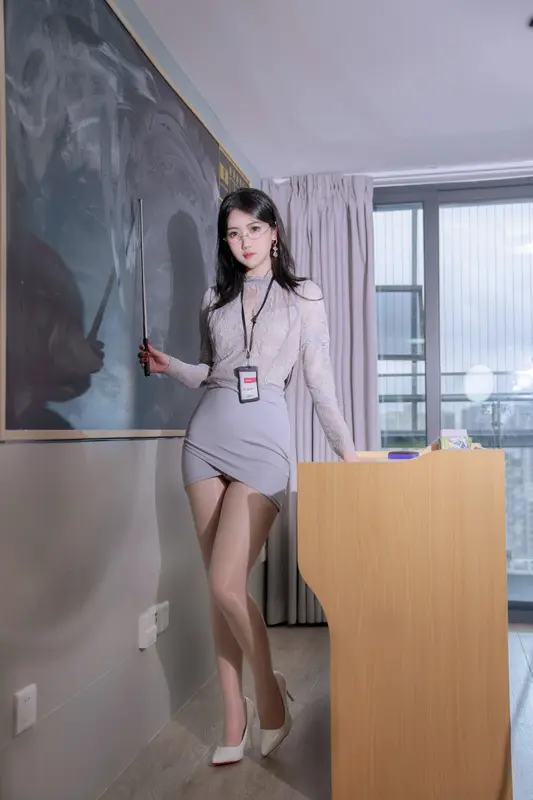 不呆猫 NO.055 亮丝纯欲教师 – 001.webp