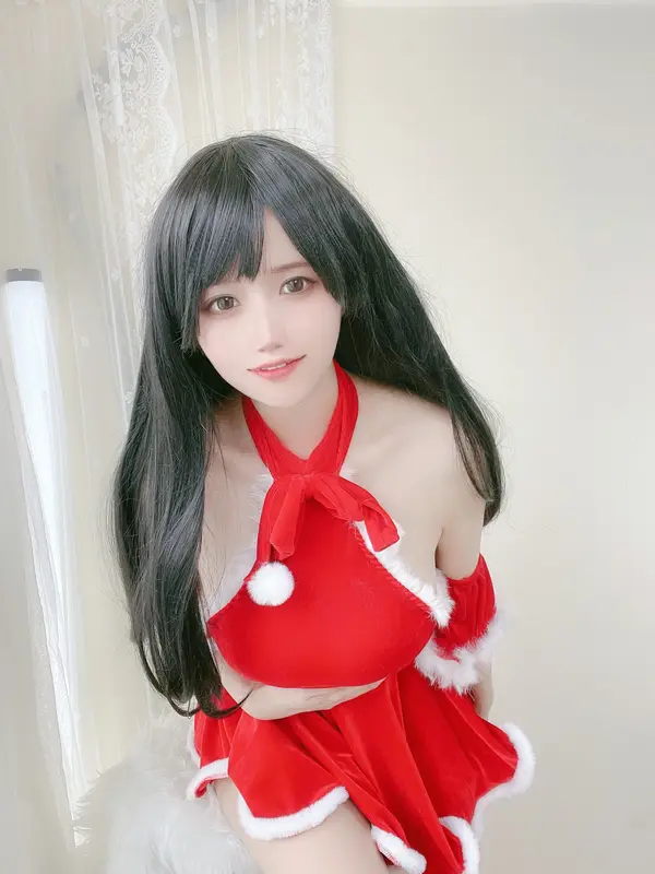小仓千代w NO.015 红色圣诞礼物裙 – 003.webp