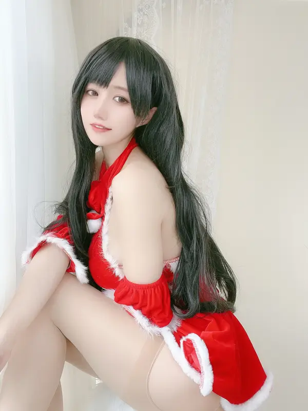 小仓千代w NO.015 红色圣诞礼物裙 – 007.webp