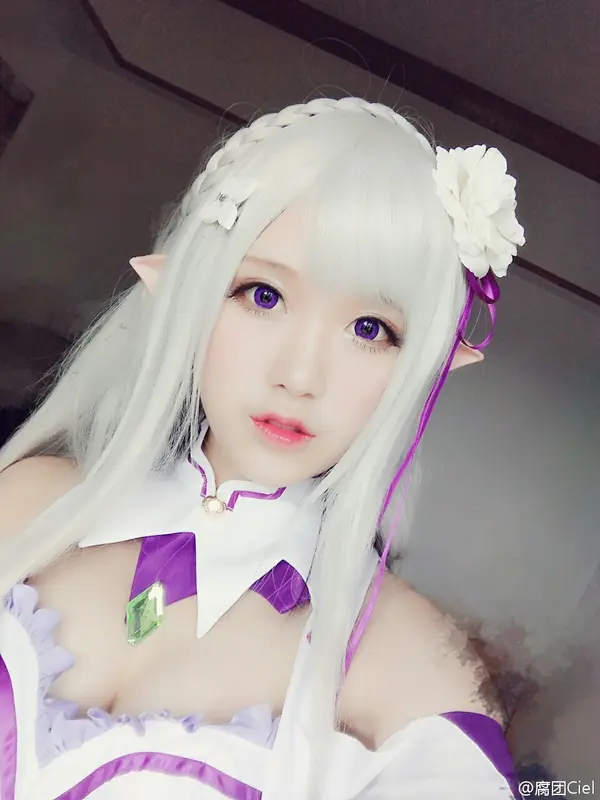 腐团儿Ikaros-NO.021-Cosplay#Re︰从零开始的异世界生活#艾米莉娅 – 010.webp