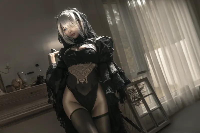 蠢沫沫 NO.100 尼尔纪元 黑花嫁 – 010.webp
