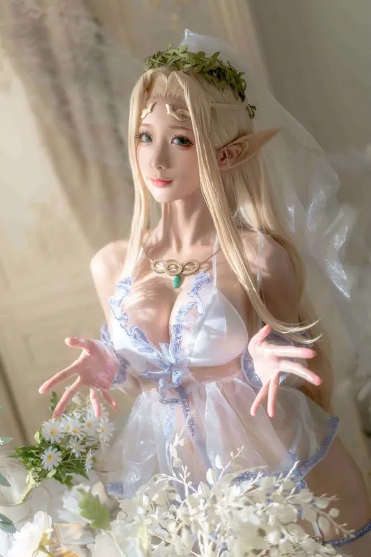 蠢沫沫 NO.120 白精灵-婚纱 – 022.webp