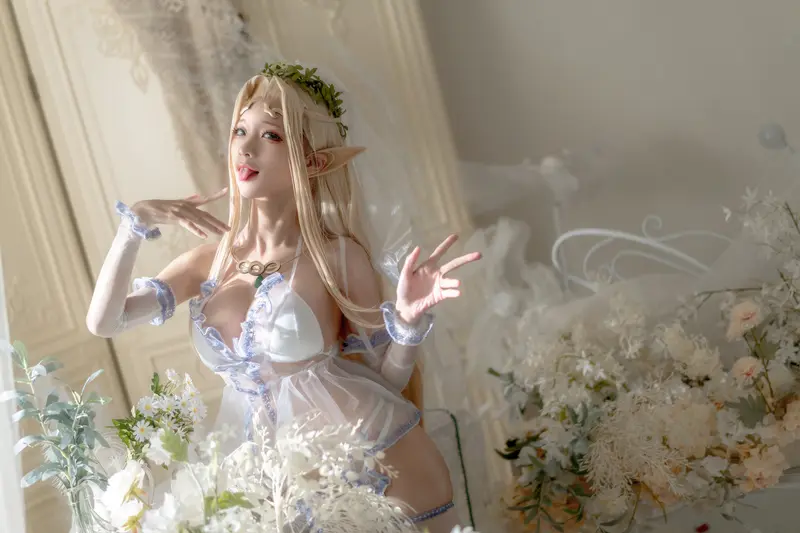 蠢沫沫 NO.120 白精灵-婚纱 – 023.webp