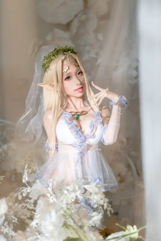 蠢沫沫 NO.120 白精灵-婚纱 – 038.webp