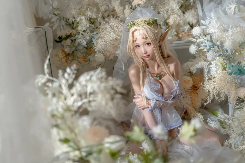 蠢沫沫 NO.120 白精灵-婚纱 – 048.webp