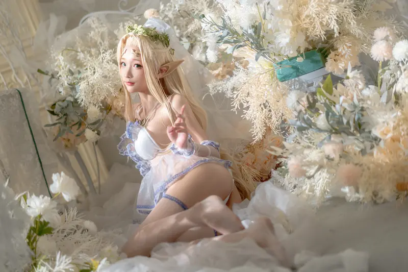 蠢沫沫 NO.120 白精灵-婚纱 – 056.webp