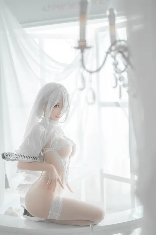 蠢沫沫 NO.143 2B-白婚纱 – 006.webp