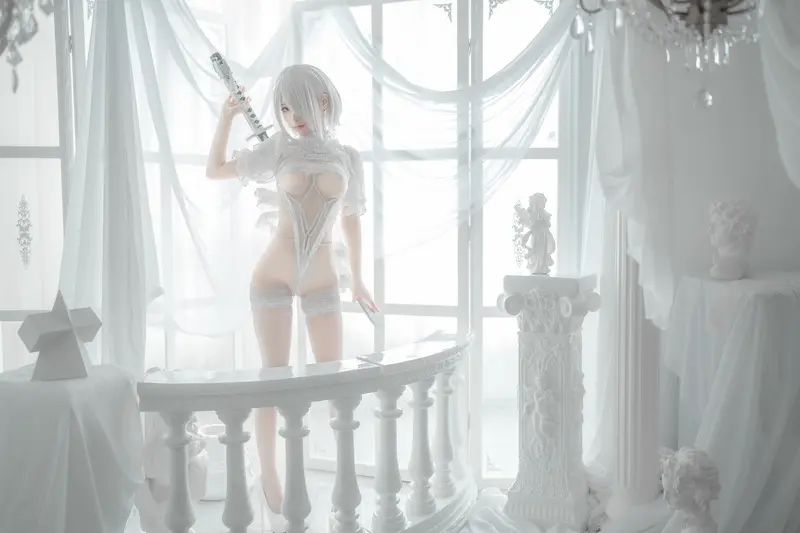 蠢沫沫 NO.143 2B-白婚纱 – 014.webp