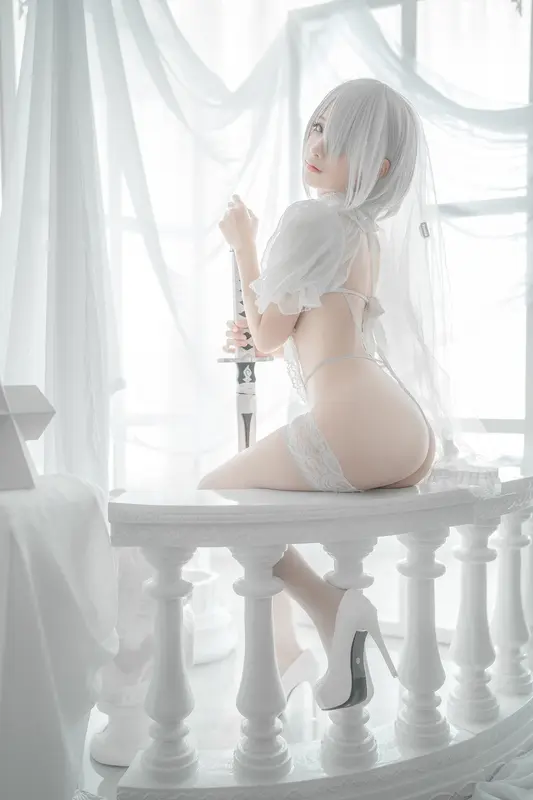 蠢沫沫 NO.143 2B-白婚纱 – 019.webp