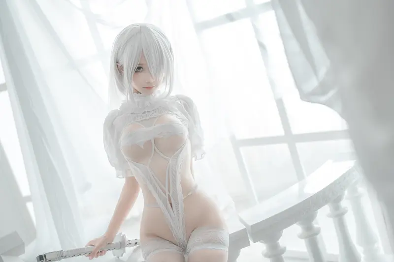 蠢沫沫 NO.143 2B-白婚纱 – 028.webp
