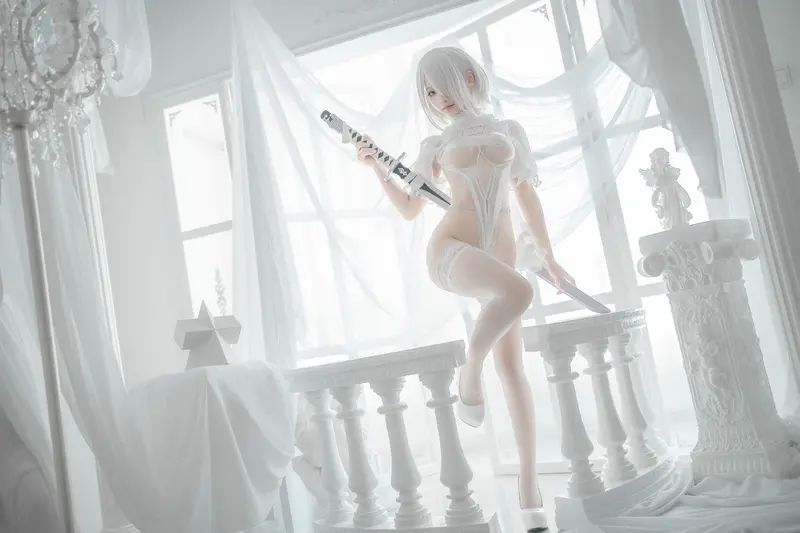 蠢沫沫 NO.143 2B-白婚纱 – 056.webp