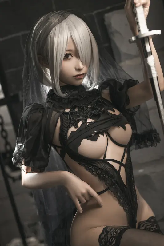 蠢沫沫 NO.146 2B-黑婚纱 – 030.webp