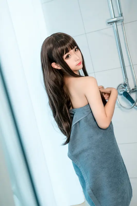 蠢沫沫 NO.163 沫沫真爱版 灰浴巾 – 006.webp