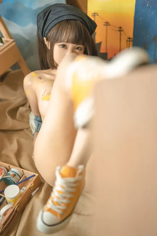 蠢沫沫 NO.183 画室背带裤-绅士版 – 022.webp