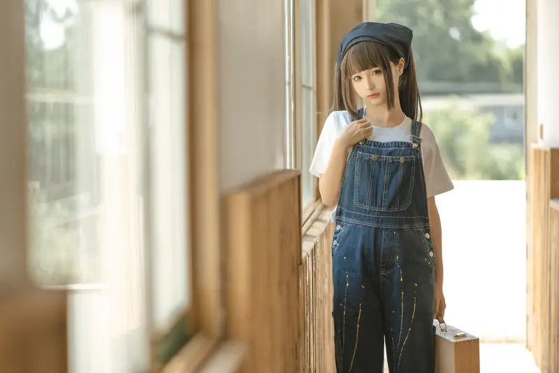 蠢沫沫 NO.183 画室背带裤-绅士版 – 024.webp