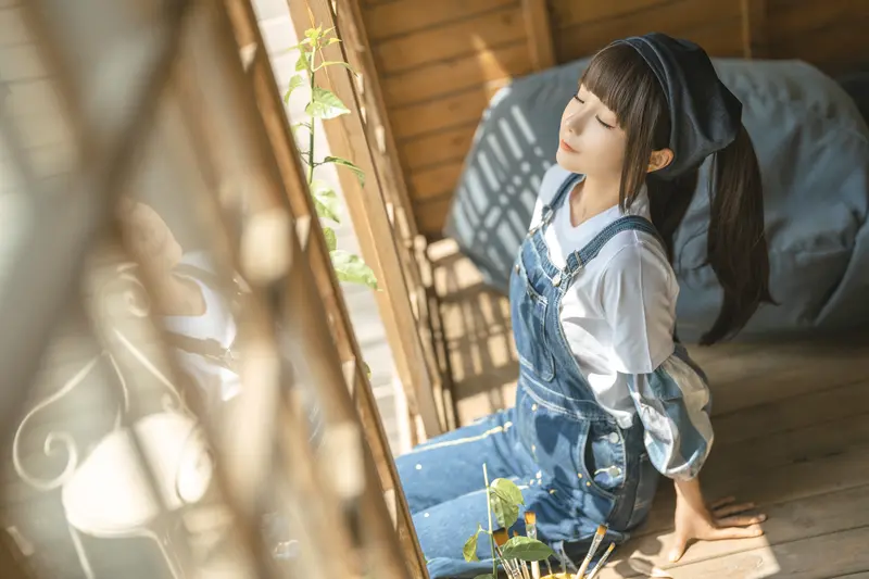 蠢沫沫 NO.183 画室背带裤-绅士版 – 030.webp