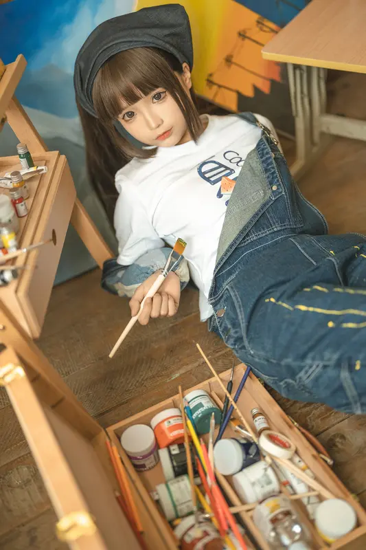 蠢沫沫 NO.183 画室背带裤-绅士版 – 050.webp