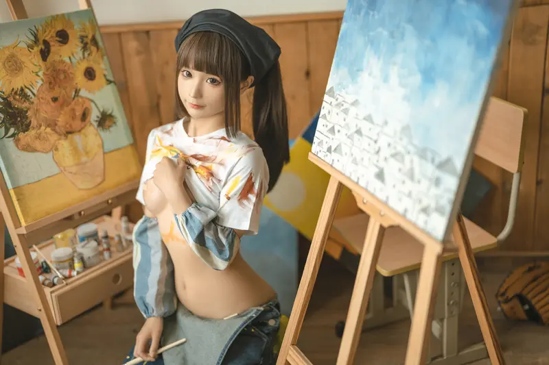 蠢沫沫 NO.183 画室背带裤-绅士版 – 059.webp