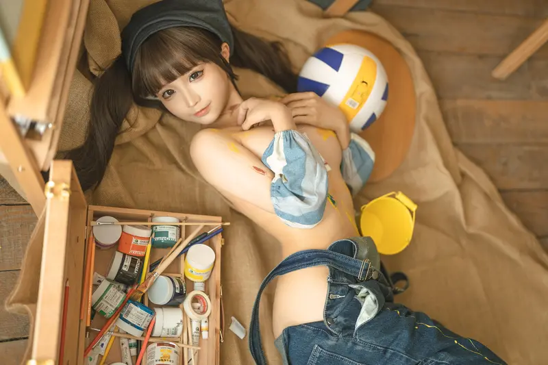 蠢沫沫 NO.183 画室背带裤-绅士版 – 088.webp