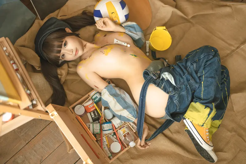 蠢沫沫 NO.183 画室背带裤-绅士版 – 090.webp