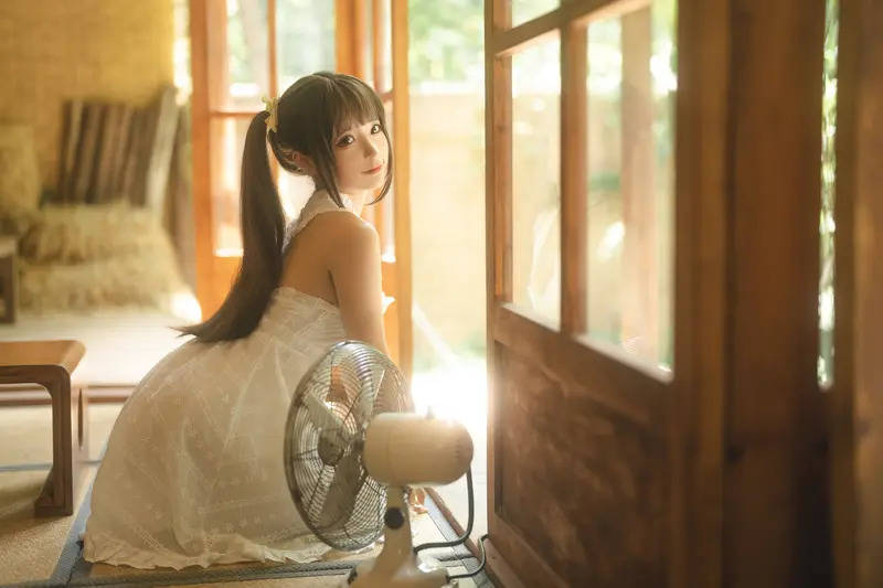蠢沫沫 NO.186 夏 白吊带 – 002.webp
