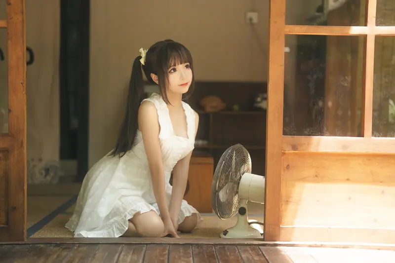 蠢沫沫 NO.186 夏 白吊带 – 007.webp