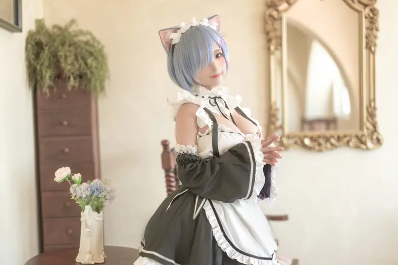 蠢沫沫 NO.190 猫耳雷姆 – 008.webp