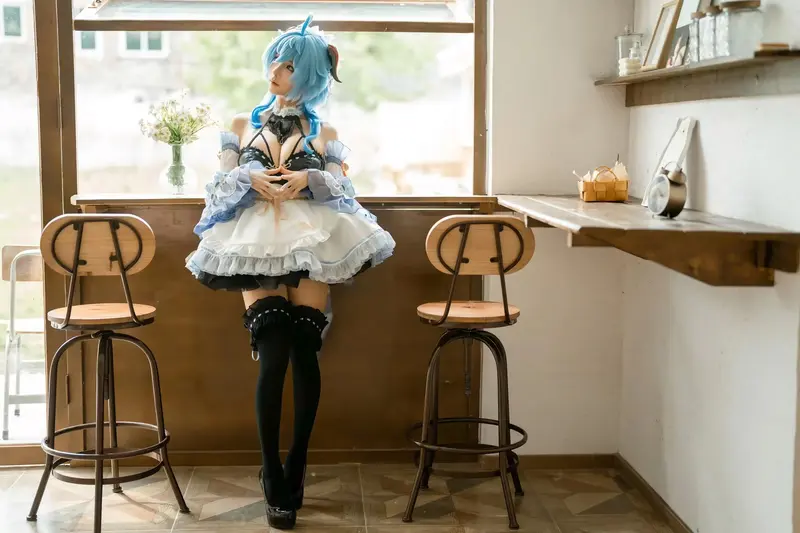 蠢沫沫 NO.217 甘雨女仆 – 003.webp