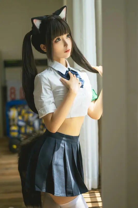 蠢沫沫 NO.218 关于我的学妹是只猫娘这件事 – 001.webp