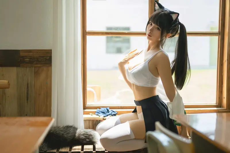 蠢沫沫 NO.218 关于我的学妹是只猫娘这件事 – 003.webp