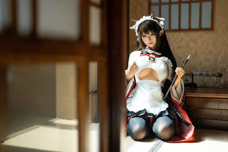 蠢沫沫 NO.224 牛牛女仆 – 002.webp