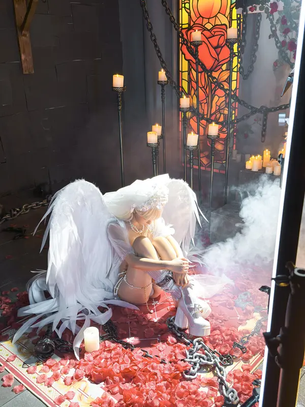 蠢沫沫 NO.303 坠天使花絮 – 002.webp