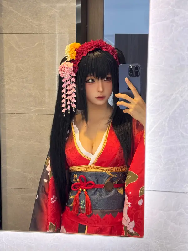 蠢沫沫 NO.306 狂三和服cos花絮 – 001.webp
