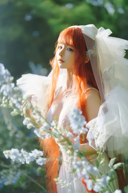 蠢沫沫 NO.357 花丛婚纱 – 001.webp