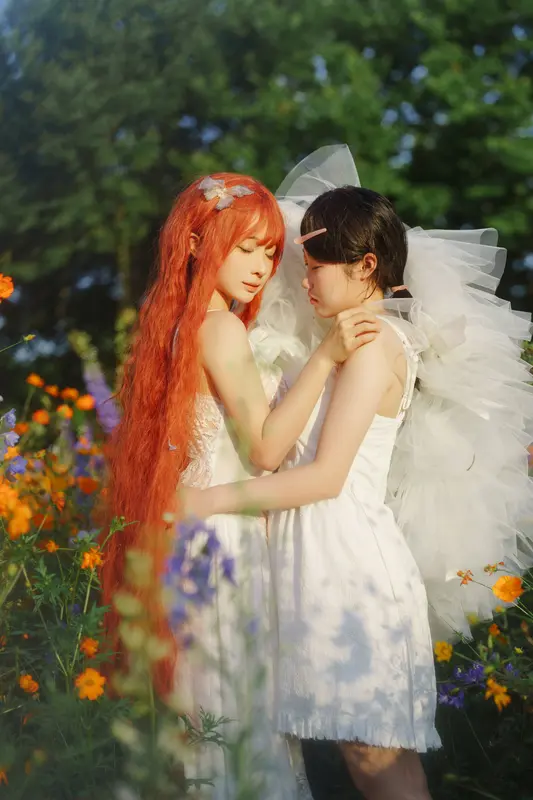 蠢沫沫 NO.357 花丛婚纱 – 028.webp