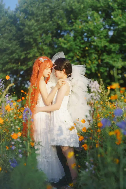 蠢沫沫 NO.357 花丛婚纱 – 029.webp