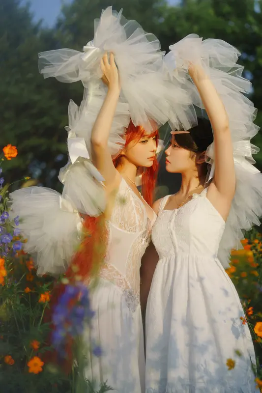 蠢沫沫 NO.357 花丛婚纱 – 030.webp