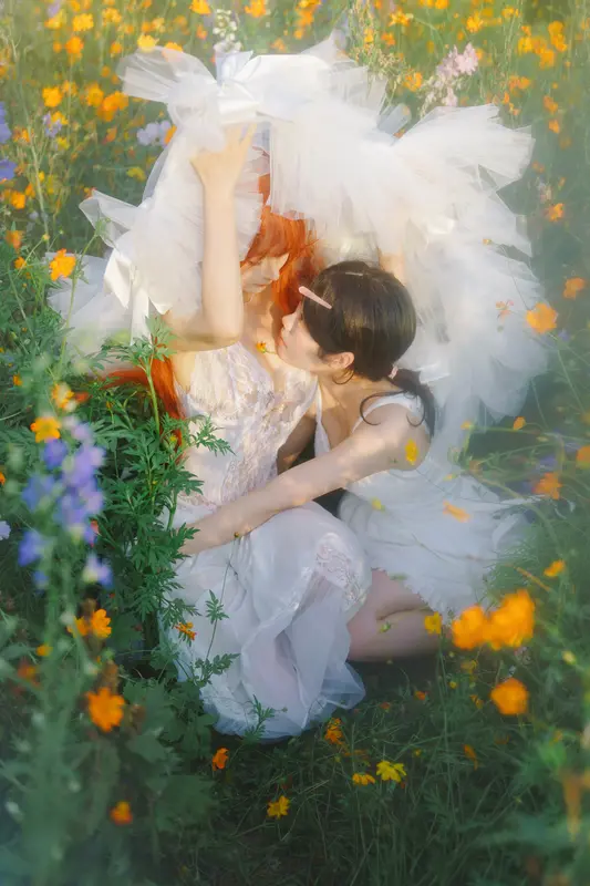 蠢沫沫 NO.357 花丛婚纱 – 031.webp