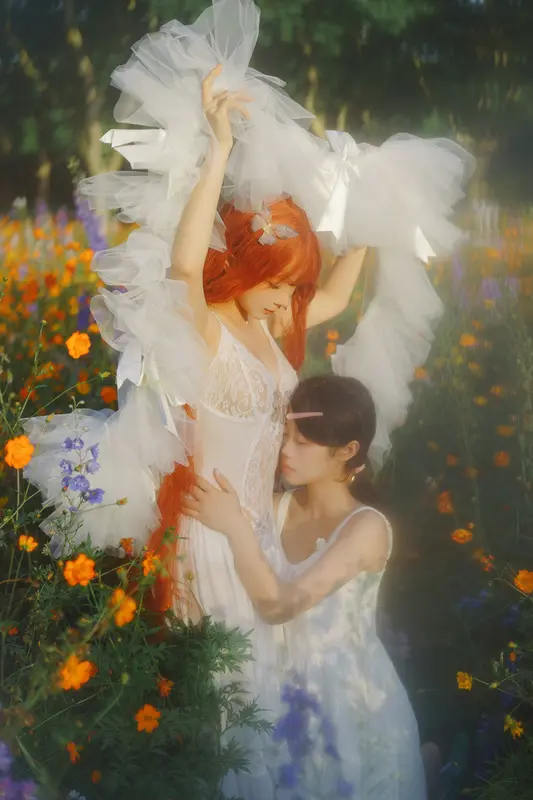 蠢沫沫 NO.357 花丛婚纱 – 033.webp