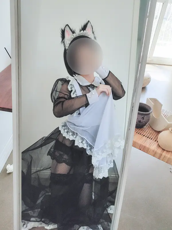 蠢沫沫 NO.37 透明女仆自拍 – 001.webp