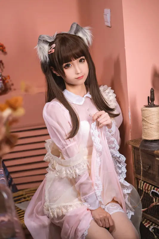 蠢沫沫 NO.43 粉透明女仆 – 006.webp