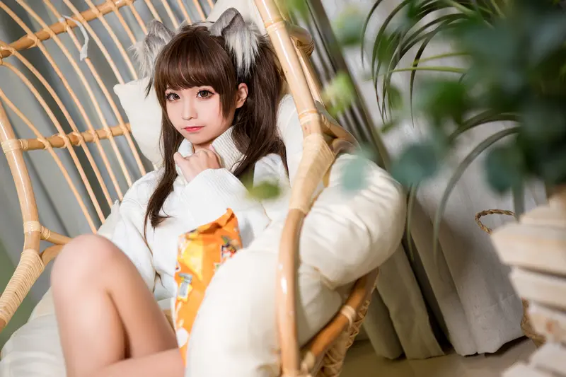 蠢沫沫 NO.46 白毛衣 – 044.webp