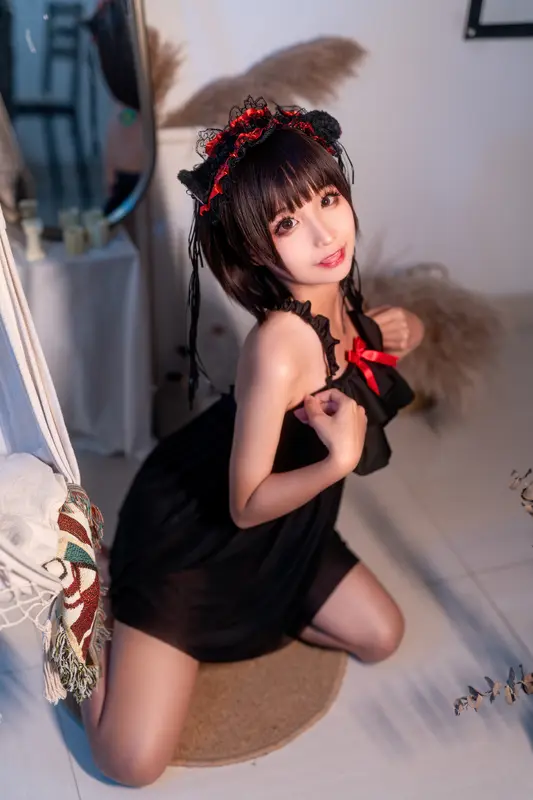 蠢沫沫 NO.53 黑睡裙 – 003.webp