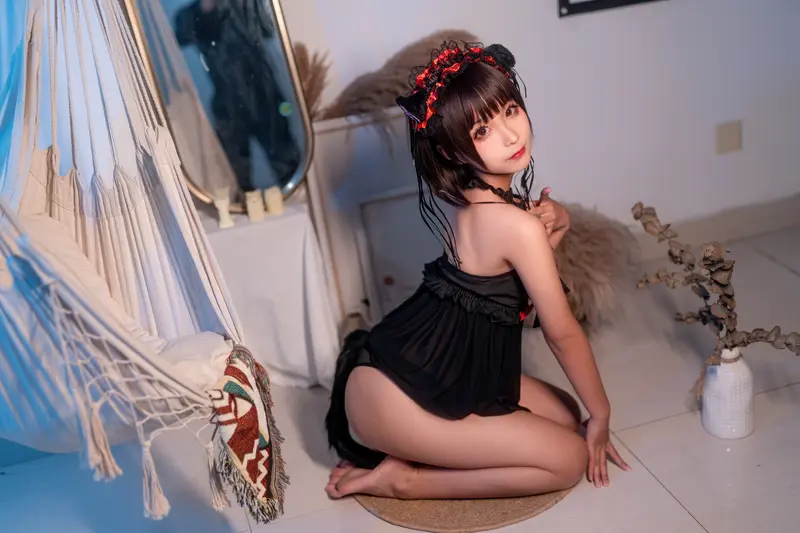 蠢沫沫 NO.53 黑睡裙 – 009.webp