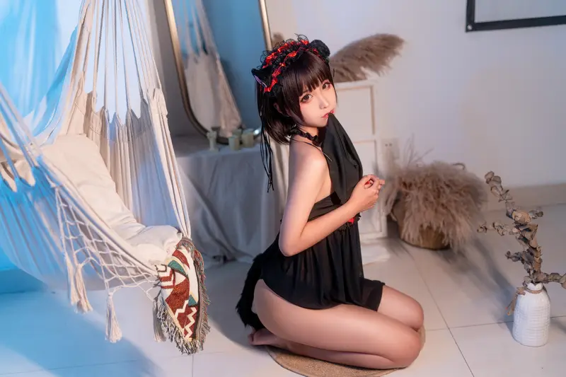 蠢沫沫 NO.53 黑睡裙 – 011.webp
